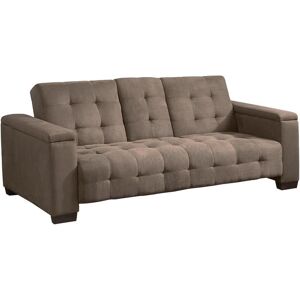 Vente-unique.ch Schlafsofa Klappsofa 3-Sitzer - Microfaser - Braun - DEVONSHIRE