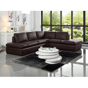 Vente-unique.ch Ecksofa Leder - Ecke Rechts - Braun - ONYX II