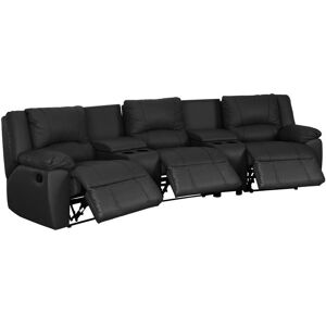 Vente-unique.ch Relaxsofa 3-Sitzer - Leder - Schwarz - AROMA