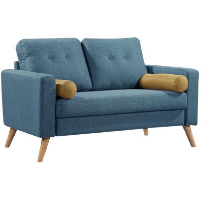 Vente-unique Sofa 2-Sitzer - Stoff - Blau - TATUM Vente-unique Sofa 2-Sitzer - Stoff - Blau - TATUM