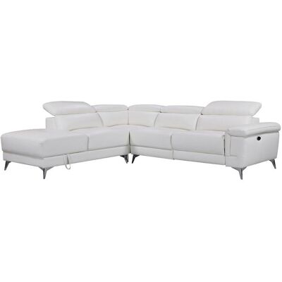 Vente-unique Relaxsofa Ecksofa Leder elektrisch - Ecke Links - Elfenbein - PASCALINE Vente-unique Relaxsofa Ecksofa Leder elektrisch - Ecke Links - Elfenbein - PASCALINE