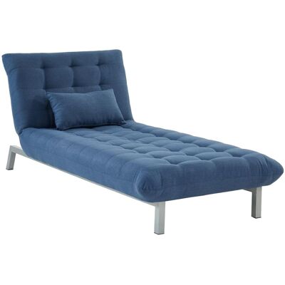 Vente-unique Chaiselongue Schlafsofa - Stoff - Blau - HORNET Vente-unique Chaiselongue Schlafsofa - Stoff - Blau - HORNET