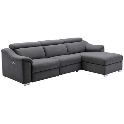 Vente-unique Ecksofa mit elektrischer Relaxfunktion - Stoff - Anthrazit - Ecke rechts - PEDRERA Vente-unique Ecksofa mit elektrischer Relaxfunktion - Stoff - Anthrazit - Ecke rechts - PEDRERA
