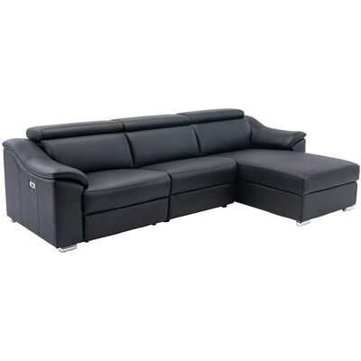 Vente-unique Ecksofa Relaxsofa elektrisch - Oberleder - Schwarz - Ecke rechts - PEDRERA Vente-unique Ecksofa Relaxsofa elektrisch - Oberleder - Schwarz - Ecke rechts - PEDRERA