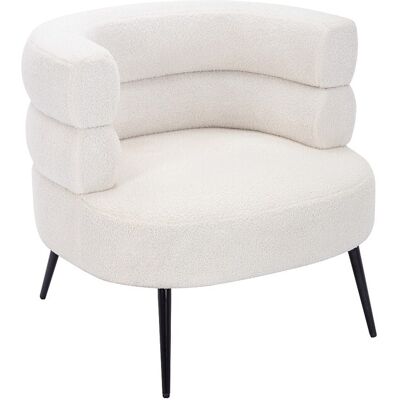 Vente-unique Sessel - Bouclé-Stoff - Weiß - CAMEDO Vente-unique Sessel - Bouclé-Stoff - Weiß - CAMEDO