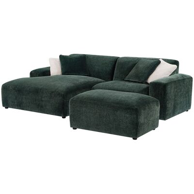 Vente-unique Ecksofa & Hocker - Ecke links - Cord - Tannengrün - TIRONO von Maison Céphy Vente-unique Ecksofa & Hocker - Ecke links - Cord - Tannengrün - TIRONO von Maison Céphy