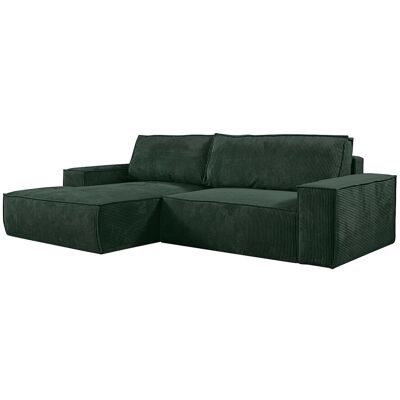 Vente-unique Ecksofa mit Schlaffunktion - Ecke Links - Cord - Tannengrün - AMELIA Vente-unique Ecksofa mit Schlaffunktion - Ecke Links - Cord - Tannengrün - AMELIA