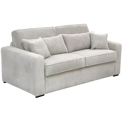 Vente-unique Schlafsofa mit Matratze 4-Sitzer - Liegefläche mit Lattenrost mit breiten Latten 160 cm - Matratze 16 cm - Cord - Beige - MONDOVI Vente-unique Schlafsofa mit Matratze 4-Sitzer - Liegefläche mit Lattenrost mit breiten Latten 160 cm - Matratze 16 cm - Cord - Beige - MONDOVI