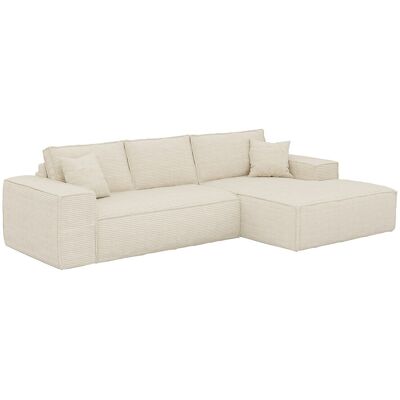Vente-unique Eckschlafsofa mit Matratze - Ecke rechts - Cord - Beige - Liegefläche 140 cm - Matratze 13 cm mit Memory Schaum - AMELIA Vente-unique Eckschlafsofa mit Matratze - Ecke rechts - Cord - Beige - Liegefläche 140 cm - Matratze 13 cm mit Memory Schaum - AMELIA