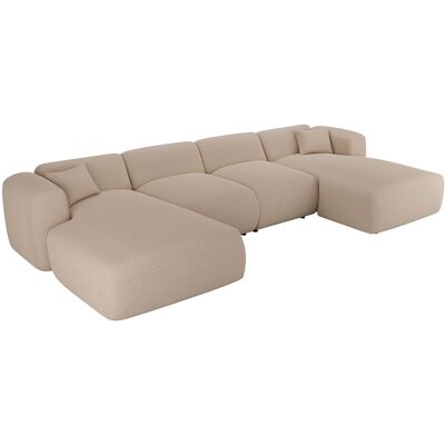 Maison Céphy Große Beig Texturierte Eckcouch - Sofa Maison Céphy Große Beig Texturierte Eckcouch - Sofa