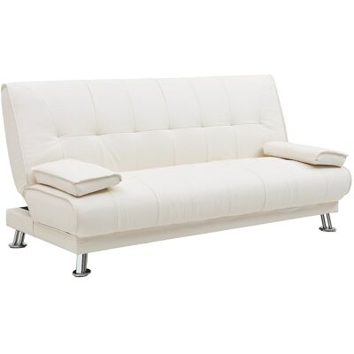 Vente-unique Schlafsofa Klappsofa - Kunstleder - Weiß - MAXIME II Vente-unique Schlafsofa Klappsofa - Kunstleder - Weiß - MAXIME II