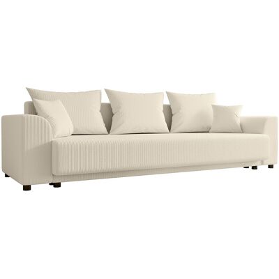 Vente-unique Sofa 3-Sitzer mit Schlaffunktion - Cord - Beige - NESSARO Vente-unique Sofa 3-Sitzer mit Schlaffunktion - Cord - Beige - NESSARO