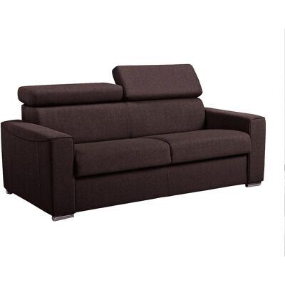 Vente-unique 3-Sitzer-Schlafsofa Express in braunem Stoff - 140 cm Liegefläche - 22 cm Memory-Schaum-Matratze und Memory-Schaum-Sitzfläche VIZIR Vente-unique 3-Sitzer-Schlafsofa Express in braunem Stoff - 140 cm Liegefläche - 22 cm Memory-Schaum-Matratze und Memory-Schaum-Sitzfläche VIZIR