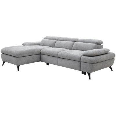Vente-unique Ecksofa mit Schlaffunktion mit Bettkasten - Ecke links - Strukturstoff - Grau - MORAVA Vente-unique Ecksofa mit Schlaffunktion mit Bettkasten - Ecke links - Strukturstoff - Grau - MORAVA