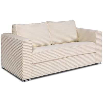 Vente-unique Beigefarbener Samtsofa mit Bettfunktion - 3-Sitzer, 18cm Matratze Vente-unique Beigefarbener Samtsofa mit Bettfunktion - 3-Sitzer, 18cm Matratze