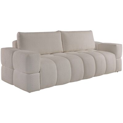 Vente-unique Sofa 3-Sitzer mit Schlaffunktion - Bouclé - Stoff - Cremefarben - ISSORO II Vente-unique Sofa 3-Sitzer mit Schlaffunktion - Bouclé - Stoff - Cremefarben - ISSORO II