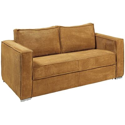 Vente-Unique Loreto Gelb Senffarben Samtsofa-Bett - 3-Sitzer Vente-Unique Loreto Gelb Senffarben Samtsofa-Bett - 3-Sitzer