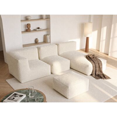 Vente-unique Ecksofa mit Hocker - beliebig kombinierbar - Bouclé-Stoff - Beige - NOUMARA Vente-unique Ecksofa mit Hocker - beliebig kombinierbar - Bouclé-Stoff - Beige - NOUMARA