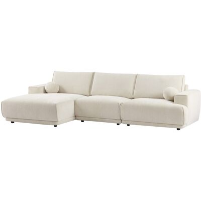 Vente-unique Ecksofa - Ecke links - Chenille-Stoff - Beige - EMABI von Maison Céphy Vente-unique Ecksofa - Ecke links - Chenille-Stoff - Beige - EMABI von Maison Céphy