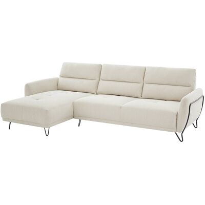 Vente-unique Ecksofa mit verstellbarer Rückenlehne - Ecke links - Strukturstoff - Beige - DURIMA Vente-unique Ecksofa mit verstellbarer Rückenlehne - Ecke links - Strukturstoff - Beige - DURIMA