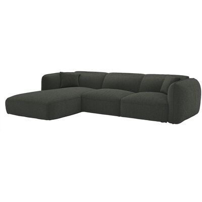 Vente-unique Ecksofa - Ecke links - Chenille-Stoff - Grün - CAMILIO von Maison Céphy Vente-unique Ecksofa - Ecke links - Chenille-Stoff - Grün - CAMILIO von Maison Céphy