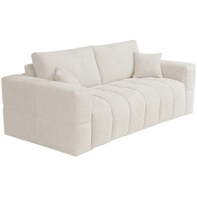 Vente-unique Schlafsofa mit Matratze 4-Sitzer - Bouclé-Stoff - Beige - Liegefläche 160 cm - Matratze 13 cm - ISSORO Vente-unique Schlafsofa mit Matratze 4-Sitzer - Bouclé-Stoff - Beige - Liegefläche 160 cm - Matratze 13 cm - ISSORO