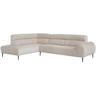Vente-unique Ecksofa - Ecke links - Chenille-Stoff - Beige - MALIADA Vente-unique Ecksofa - Ecke links - Chenille-Stoff - Beige - MALIADA
