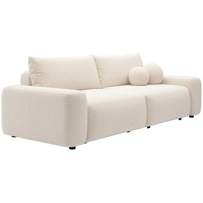 Vente-unique Sofa mit Schlaffunktion 4-Sitzer - melierter Stoff - Cremefarben - DAVISO Vente-unique Sofa mit Schlaffunktion 4-Sitzer - melierter Stoff - Cremefarben - DAVISO