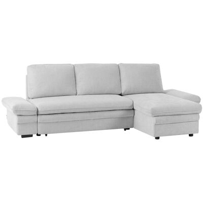 Vente-unique Ecksofa mit Schlaffunktion & Ecke wechselbar - Chenille-Stoff - Hellgrau - SIVIARA Vente-unique Ecksofa mit Schlaffunktion & Ecke wechselbar - Chenille-Stoff - Hellgrau - SIVIARA