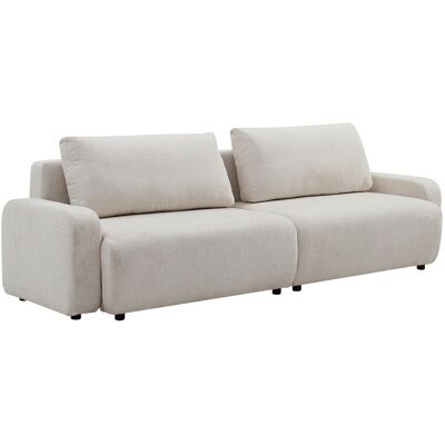 Vente-unique 4-Sitzer Schlafsofa - Chenille-Stoff - Beige - YOKIRA Vente-unique 4-Sitzer Schlafsofa - Chenille-Stoff - Beige - YOKIRA