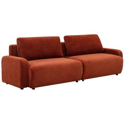 Vente-unique 4-Sitzer Schlafsofa - Chenille-Stoff - Terrakotta - YOKIRA Vente-unique 4-Sitzer Schlafsofa - Chenille-Stoff - Terrakotta - YOKIRA