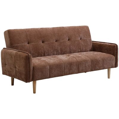 Vente-unique Sofa 3‑Sitzer mit Clic‑Clac‑Funktion – Stoff – Braun – SONIATA Vente-unique Sofa 3‑Sitzer mit Clic‑Clac‑Funktion – Stoff – Braun – SONIATA