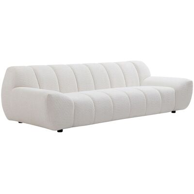 Vente-unique Sofa 3-Sitzer - Bouclé-Stoff Weiß - SORIELI Vente-unique Sofa 3-Sitzer - Bouclé-Stoff Weiß - SORIELI