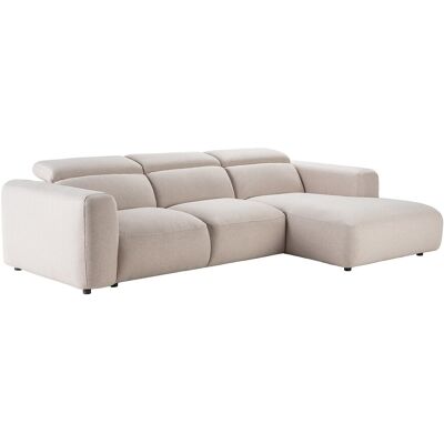 Vente-unique Ecksofa rechts – melierter Stoff – Beige – NELORIM Vente-unique Ecksofa rechts – melierter Stoff – Beige – NELORIM