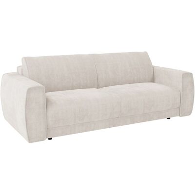 Vente-unique Sofa 3-Sitzer Schlafsofa Express - Chenille-Stoff Beige - Liegefläche 140 cm - Matratze 16 cm - VOMERA von Maison Céphy Vente-unique Sofa 3-Sitzer Schlafsofa Express - Chenille-Stoff Beige - Liegefläche 140 cm - Matratze 16 cm - VOMERA von Maison Céphy