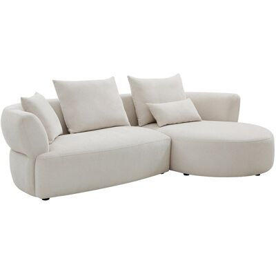 Vente-unique Ecksofa rechts – Chenille-Stoff – Beige - CUSAVA von Maison Céphy Vente-unique Ecksofa rechts – Chenille-Stoff – Beige - CUSAVA von Maison Céphy