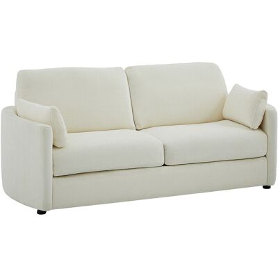 Vente-unique 3-Sitzer Schlafsofa Express - Liegefläche 140 cm - 12 cm Memoryschaum-Matratze in strukturiertem Beige-Stoff BAGOMI Vente-unique 3-Sitzer Schlafsofa Express - Liegefläche 140 cm - 12 cm Memoryschaum-Matratze in strukturiertem Beige-Stoff BAGOMI