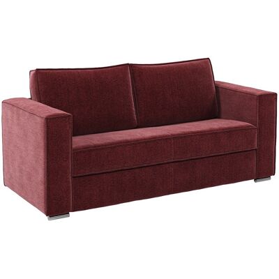 Vente-unique Schlafsofa mit Matratze 3-Sitzer - Chenille-Stoff - Bordeaux - Liegefläche 140 cm - Matratze 14 cm - LORETO Vente-unique Schlafsofa mit Matratze 3-Sitzer - Chenille-Stoff - Bordeaux - Liegefläche 140 cm - Matratze 14 cm - LORETO