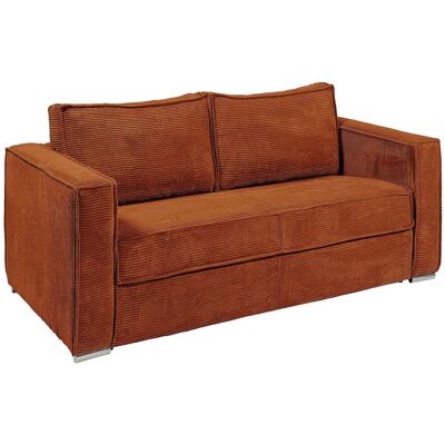 Vente-unique Schlafsofa mit Matratze 4-Sitzer - Cord - Terrakotta - Liegefläche 160 cm - Matratze 18 cm - LORETO Vente-unique Schlafsofa mit Matratze 4-Sitzer - Cord - Terrakotta - Liegefläche 160 cm - Matratze 18 cm - LORETO