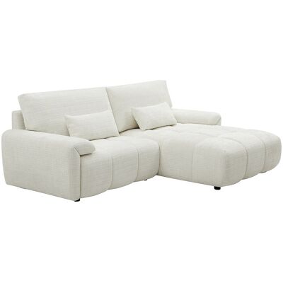 Vente-unique Ecksofa – Ecke rechts – Chenille-Stoff – Offwhite – ANELKO Vente-unique Ecksofa – Ecke rechts – Chenille-Stoff – Offwhite – ANELKO