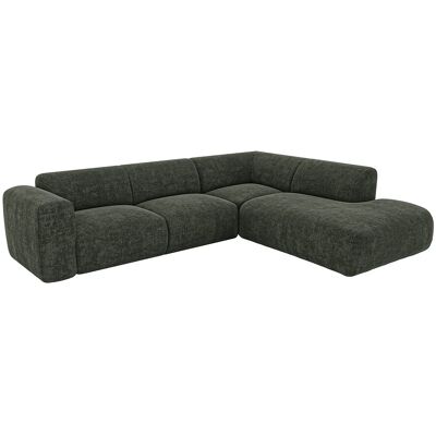 Vente-unique Großes Ecksofa – Ecke rechts – melierter Stoff – Grün – POGNI von Maison Céphy Vente-unique Großes Ecksofa – Ecke rechts – melierter Stoff – Grün – POGNI von Maison Céphy