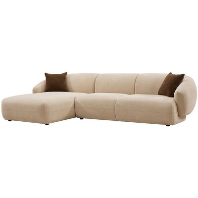 Vente-unique Linkes Ecksofa aus texturiertem Stoff - Beige - MIBASTO Vente-unique Linkes Ecksofa aus texturiertem Stoff - Beige - MIBASTO