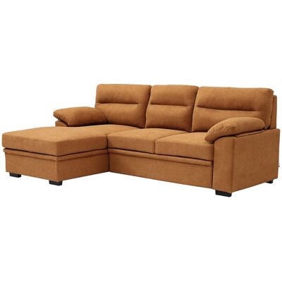 Vente-unique Ecksofa mit Schlaffunktion - Ecke links - Terracotta-Stoff - Mit Ablage - ULENIO Vente-unique Ecksofa mit Schlaffunktion - Ecke links - Terracotta-Stoff - Mit Ablage - ULENIO