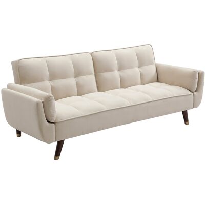 Vente-unique 3-Sitzer Schlafsofa Clic-Clac in beigem Samt GULCAN Vente-unique 3-Sitzer Schlafsofa Clic-Clac in beigem Samt GULCAN
