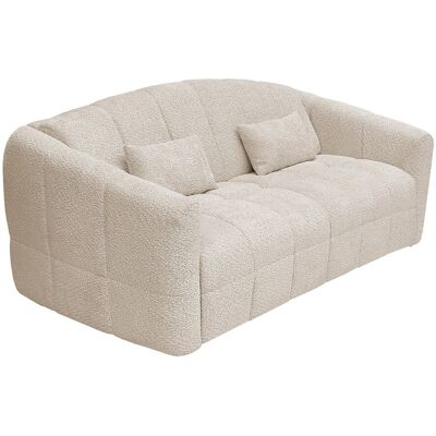 Vente-unique Schlafsofa 3-Sitzer - Bouclé-Stoff - Beige - Liegefläche 140 cm - Matratze 16 cm - RETUNA Vente-unique Schlafsofa 3-Sitzer - Bouclé-Stoff - Beige - Liegefläche 140 cm - Matratze 16 cm - RETUNA