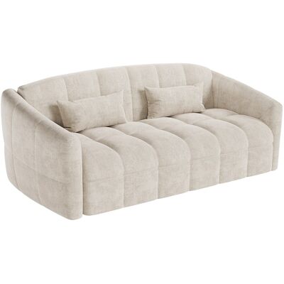 Vente-unique 3-Sitzer Schlafsofa mit Express-Funktion - Samt - Beige - Liegefläche 140 cm - Matratze 16 cm - RETUNA Vente-unique 3-Sitzer Schlafsofa mit Express-Funktion - Samt - Beige - Liegefläche 140 cm - Matratze 16 cm - RETUNA