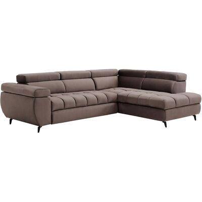 Vente-unique Ecksofa mit Schlaffunktion - Ecke rechts - Samt Taupe - NIACATO Vente-unique Ecksofa mit Schlaffunktion - Ecke rechts - Samt Taupe - NIACATO