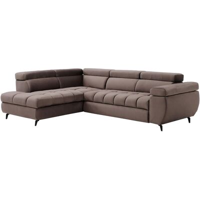 Vente-unique Ecksofa mit Schlaffunktion - Ecke links - Samt Taupe - NIACATO Vente-unique Ecksofa mit Schlaffunktion - Ecke links - Samt Taupe - NIACATO