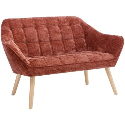 Vente-unique Sofa 2-Sitzer - strukturierter Stoff - Terrakotta - CASERTA Vente-unique Sofa 2-Sitzer - strukturierter Stoff - Terrakotta - CASERTA