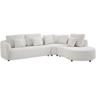 Vente-unique Ecksofa rechts aus strukturiertem Stoff in Gebrochenweiß LOMESI Vente-unique Ecksofa rechts aus strukturiertem Stoff in Gebrochenweiß LOMESI